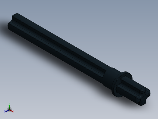 乐高机械组车桥-32209 Black Technic Axle 5.5 with Stop.SLDPRT正等轴测缩略图