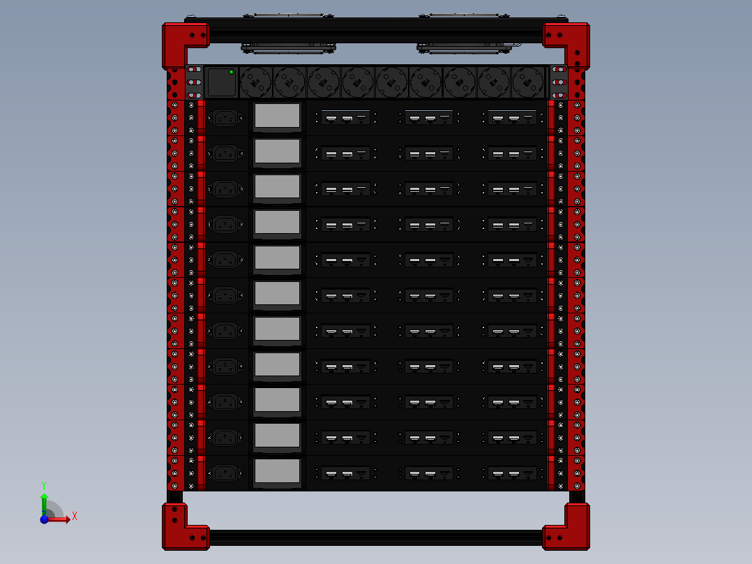 服务器机柜 (1)前视图