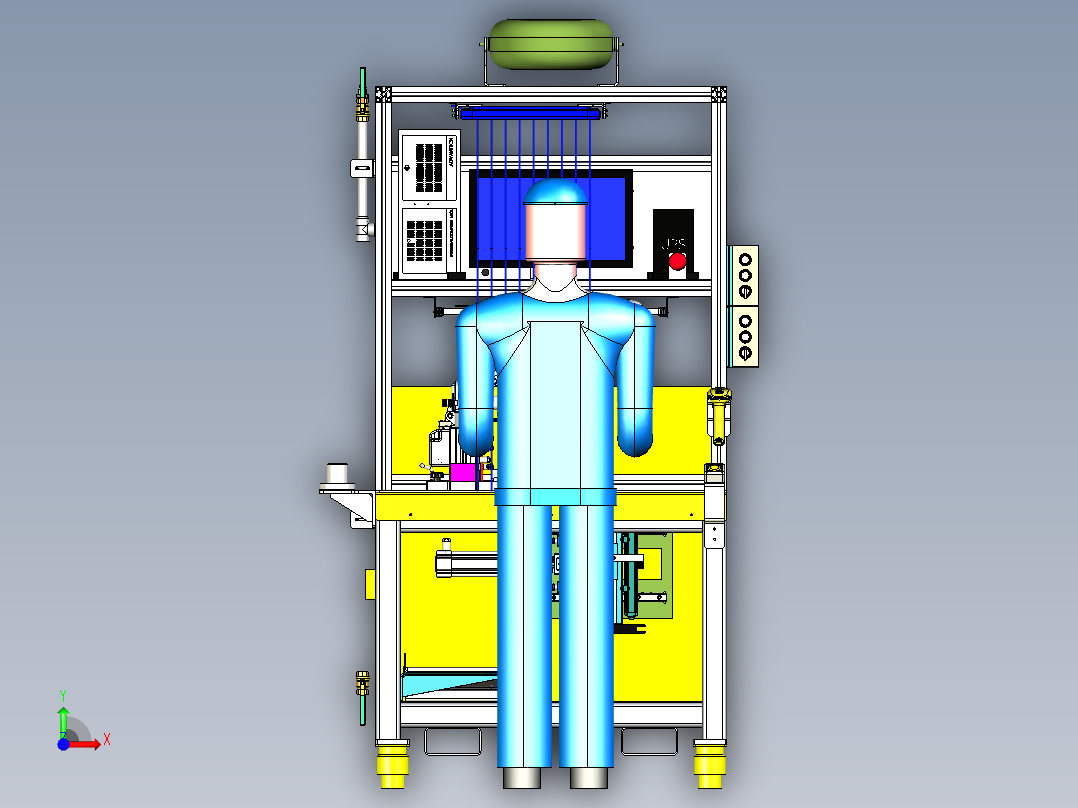 保持力、调节力-纵向前视图