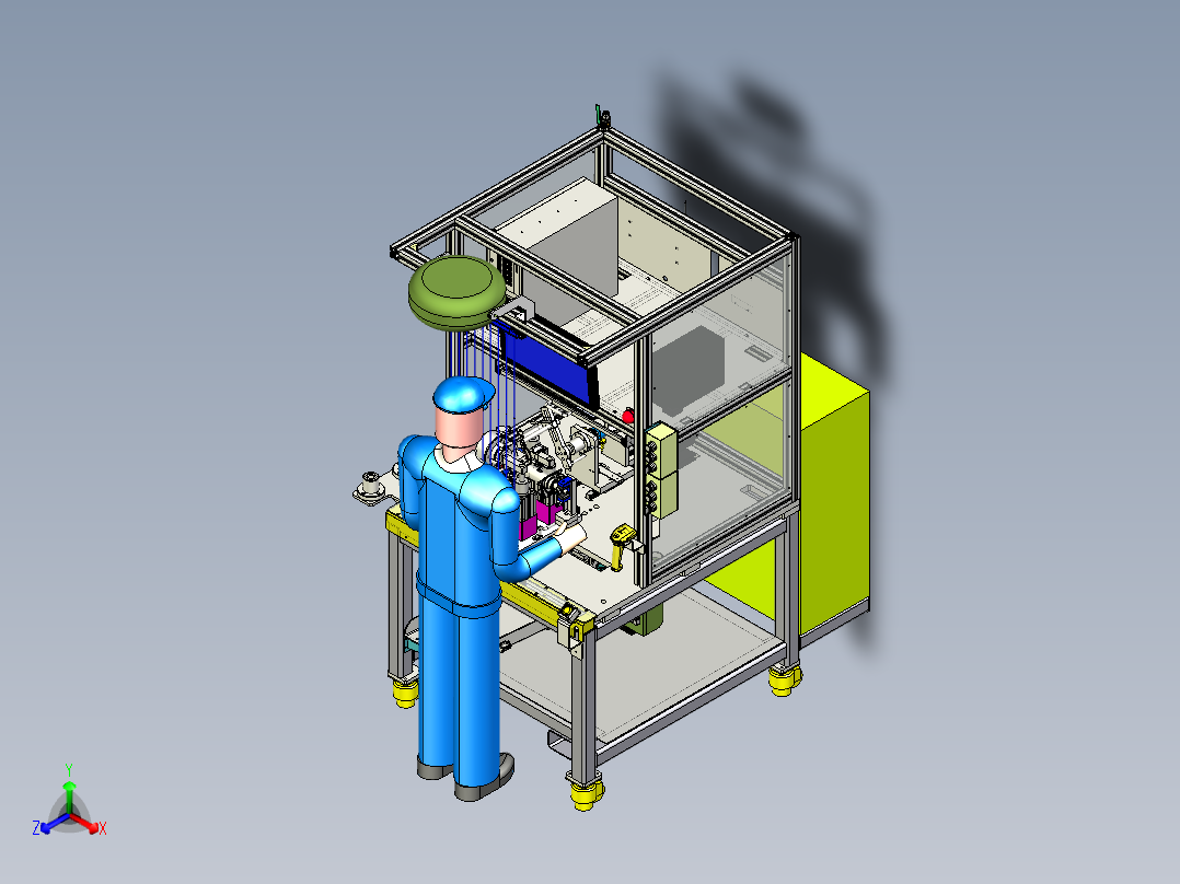 保持力、调节力-纵向正等轴测图