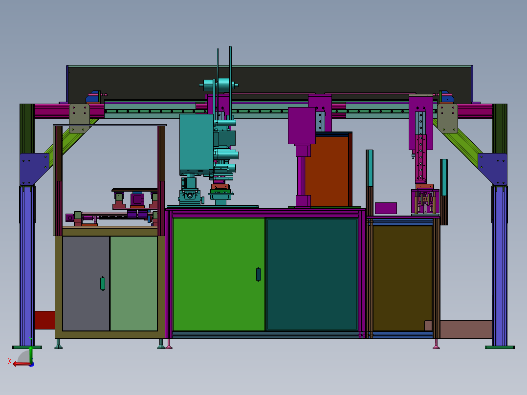 手机后盖自动检测-除静电、贴膜机step后视图