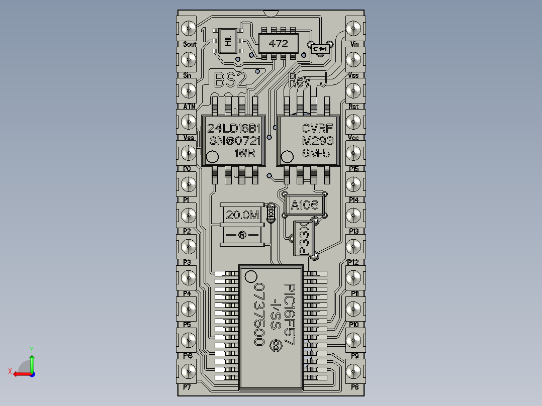 电路板 STP PROE后视图