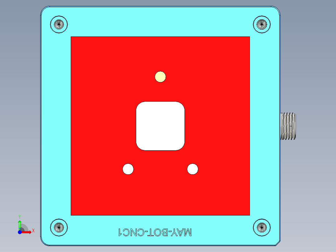 MAY-BOT-COVER笔记本CNC工装夹具三维模型-CNC1前视图