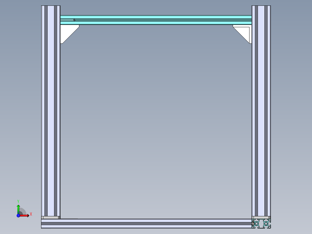并联翻转加工台3D 装配图前视图