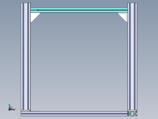 并联翻转加工台3D 装配图前视缩略图