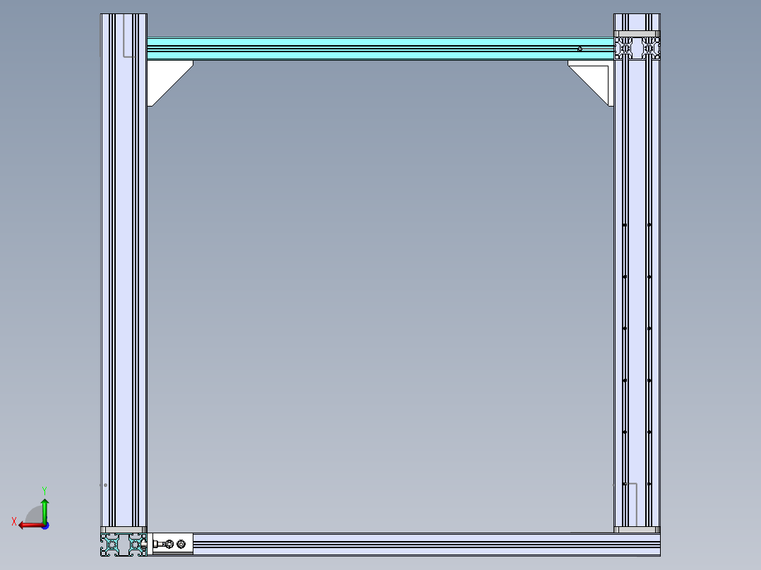 并联翻转加工台3D 装配图后视图