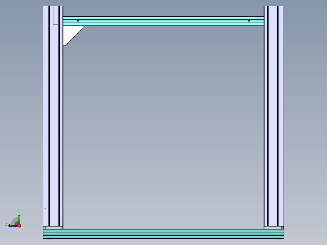 并联翻转加工台3D 装配图右视图