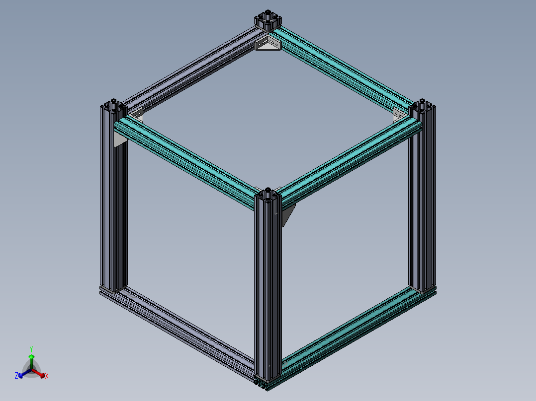 并联翻转加工台3D 装配图正等轴测图