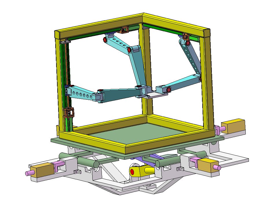 并联翻转加工台3D 装配图