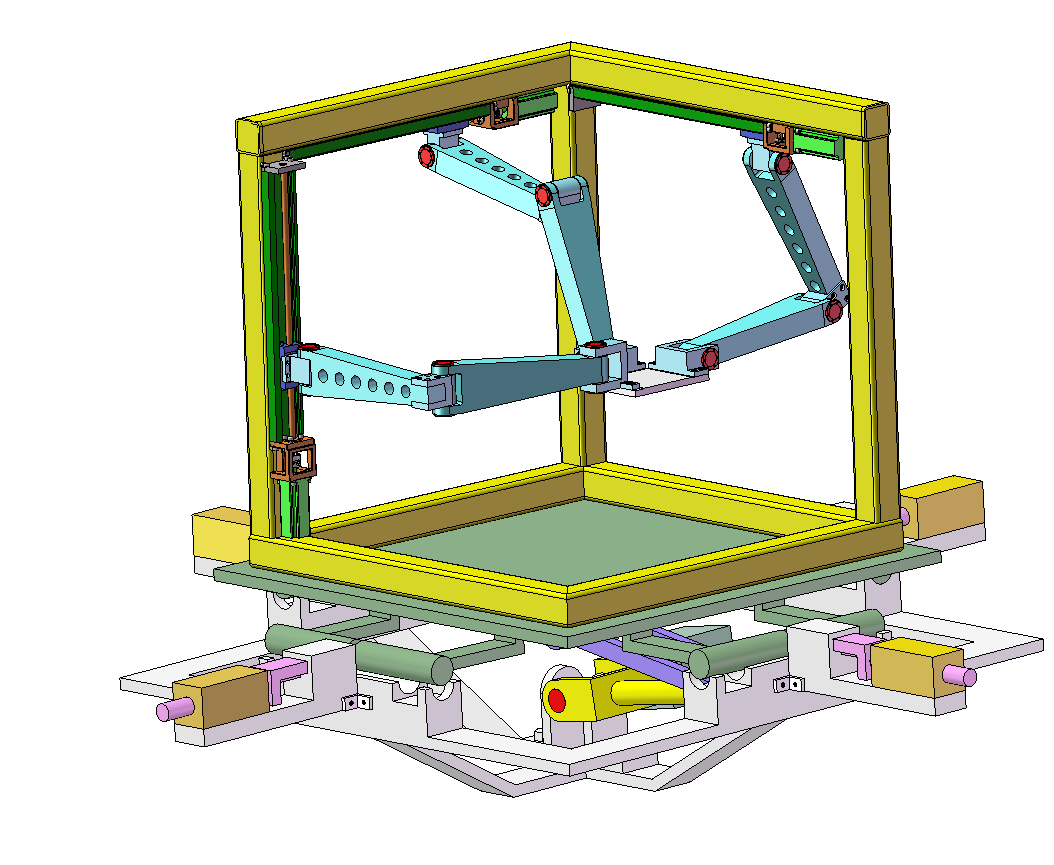 并联翻转加工台3D 装配图