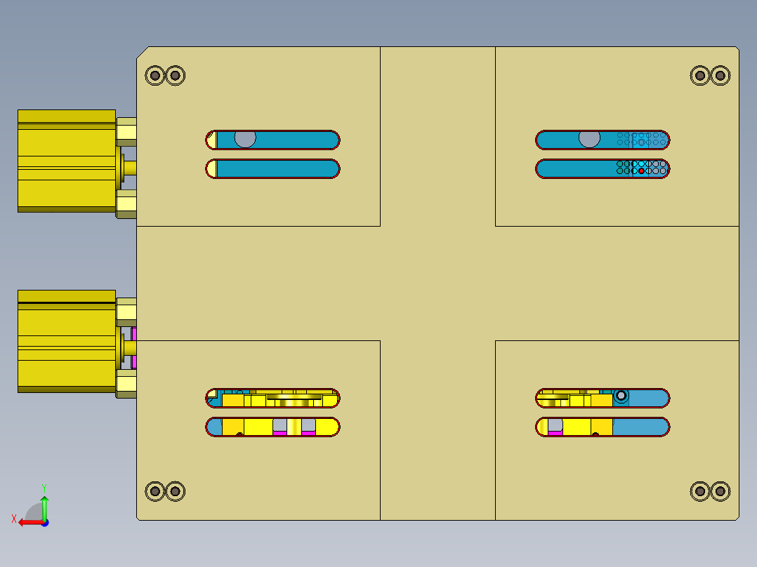 MACH-C-笔记本CNC工装夹具三维模型CNC1-粗铣内腔-200526后视图