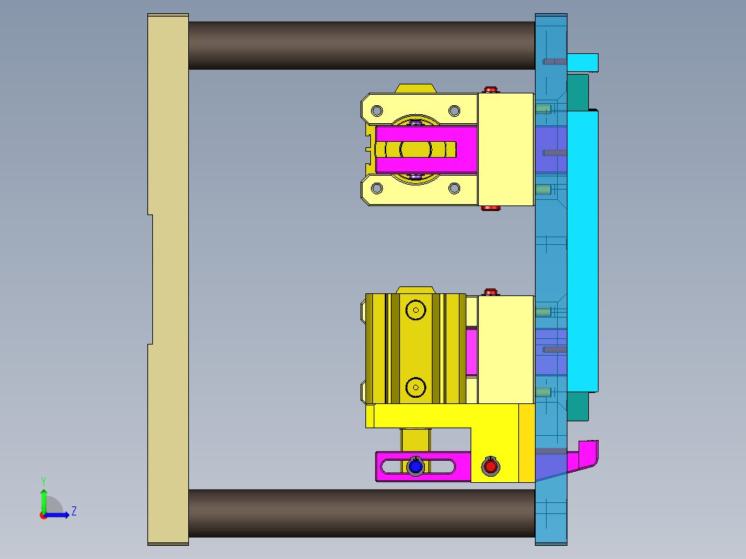 MACH-C-笔记本CNC工装夹具三维模型CNC1-粗铣内腔-200526左视图