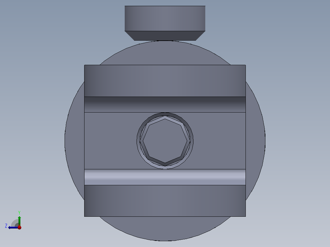 焊接式液压缸（单作用-弹簧加载）50.8x28x355.5 mm右视图