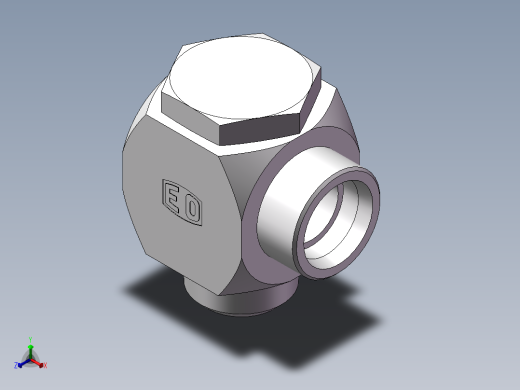 铰接式90度接头、1DI-52-48正等轴测缩略图