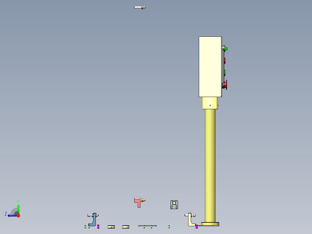 一种皮带线升降设备右视图