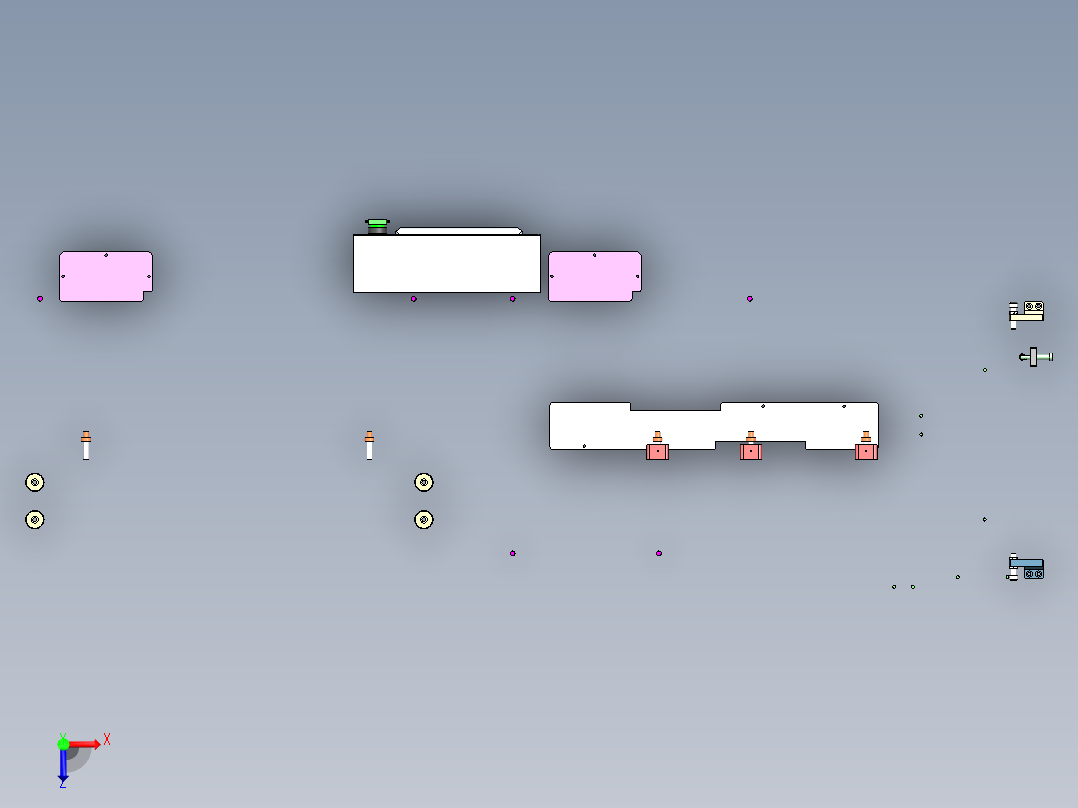 一种皮带线升降设备俯视图