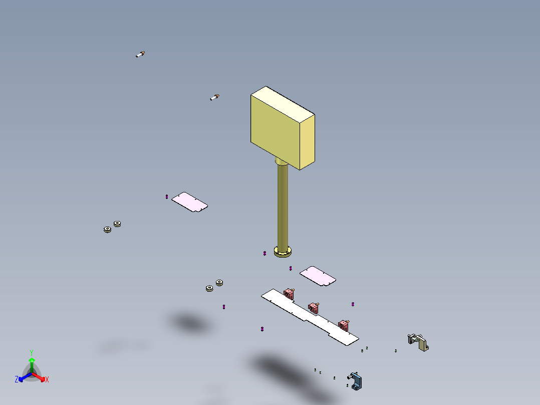 一种皮带线升降设备正等轴测图