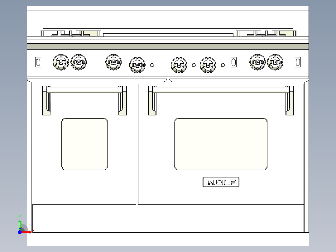 A2004479-WOLF 48英寸燃气灶前视图