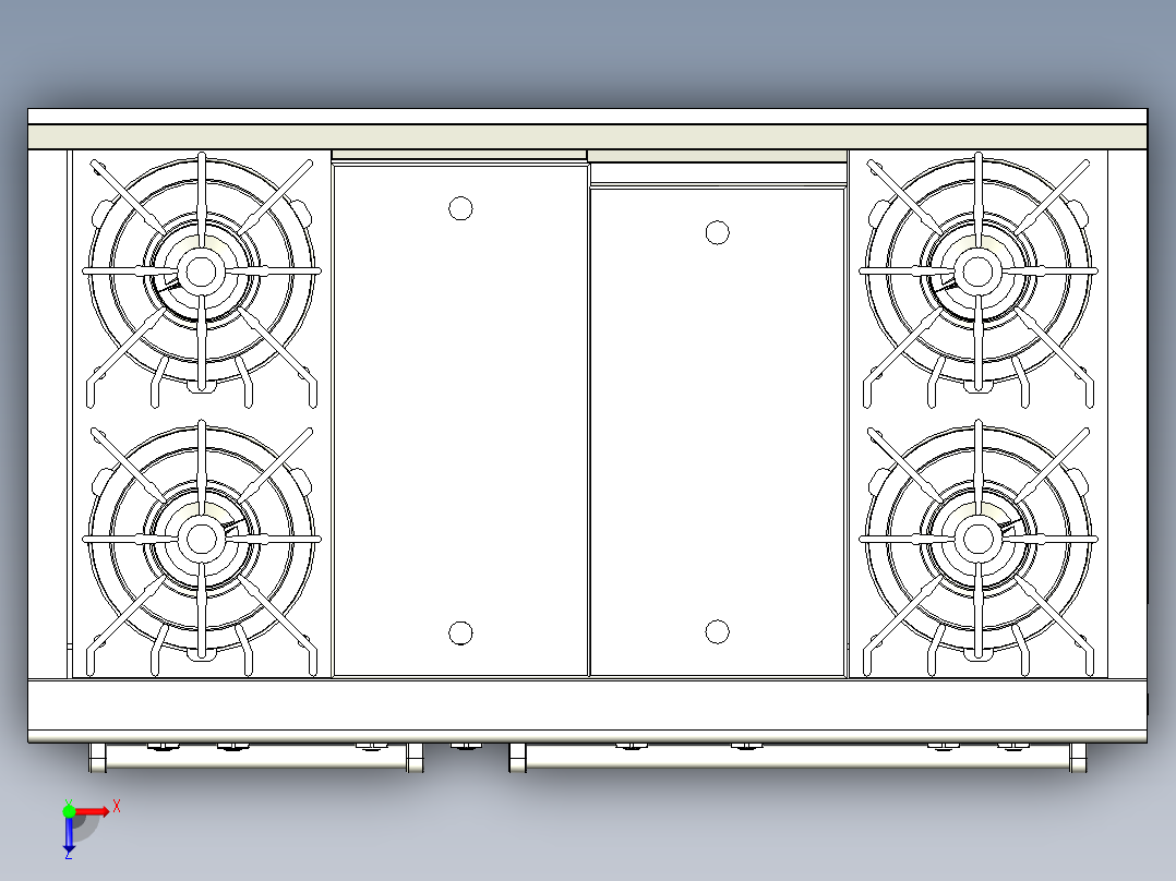 A2004479-WOLF 48英寸燃气灶俯视图