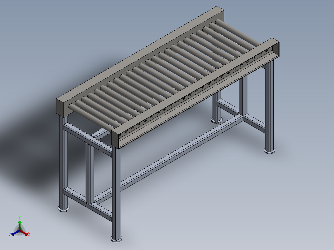 辊子输送机3正等轴测图