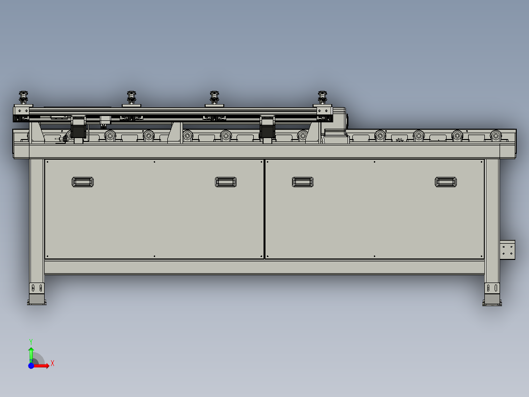板材传送翻转装置前视图