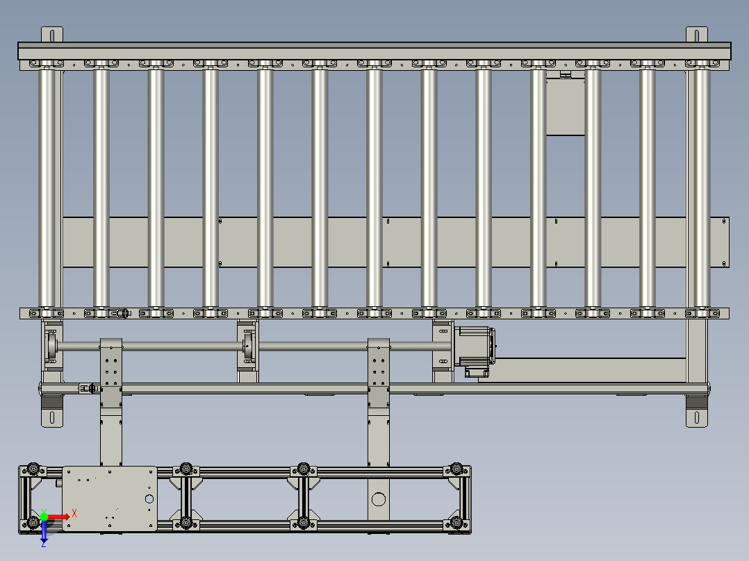 板材传送翻转装置俯视图