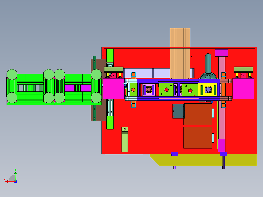 自动排列的激光打标流水线后视图