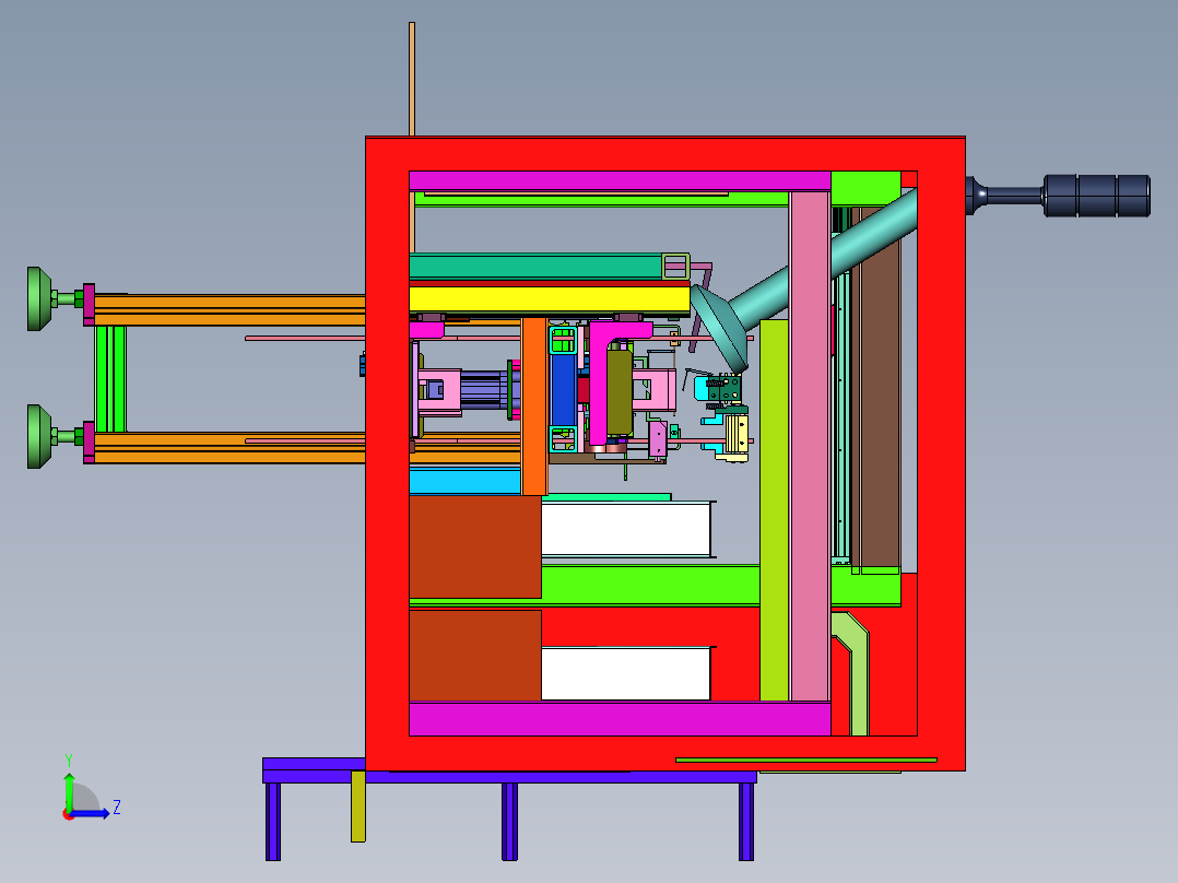 自动排列的激光打标流水线左视图