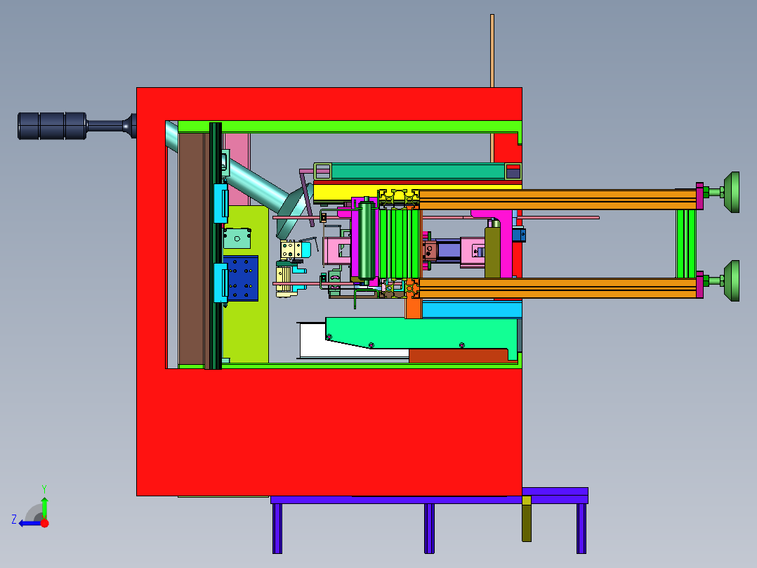 自动排列的激光打标流水线右视图