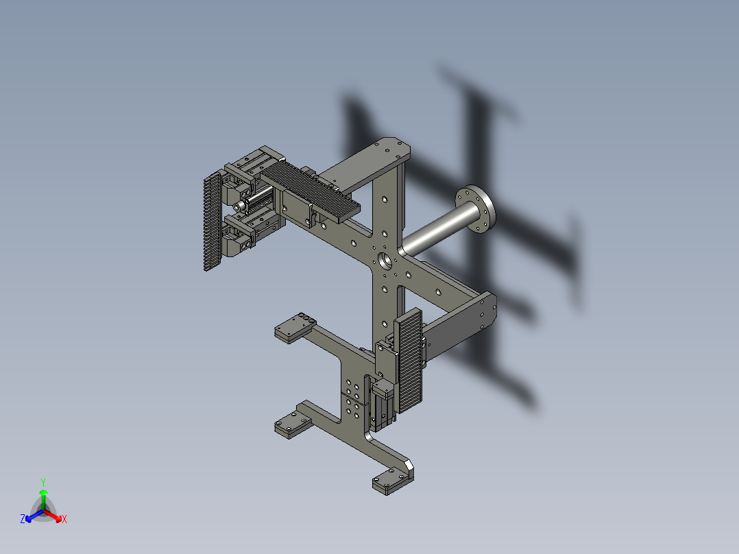 塑料条取手装配正等轴测图