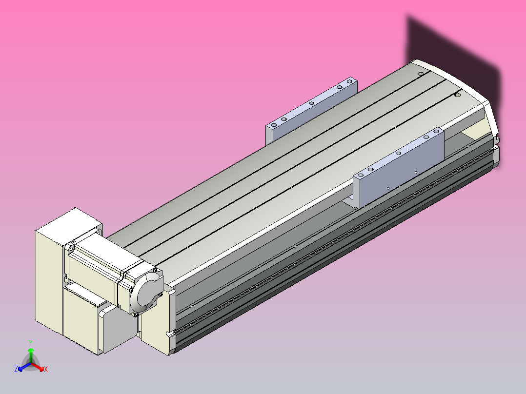 ATB17-LU-300-400W伺服电机ATB17 皮带驱动直线滑台模组主视图