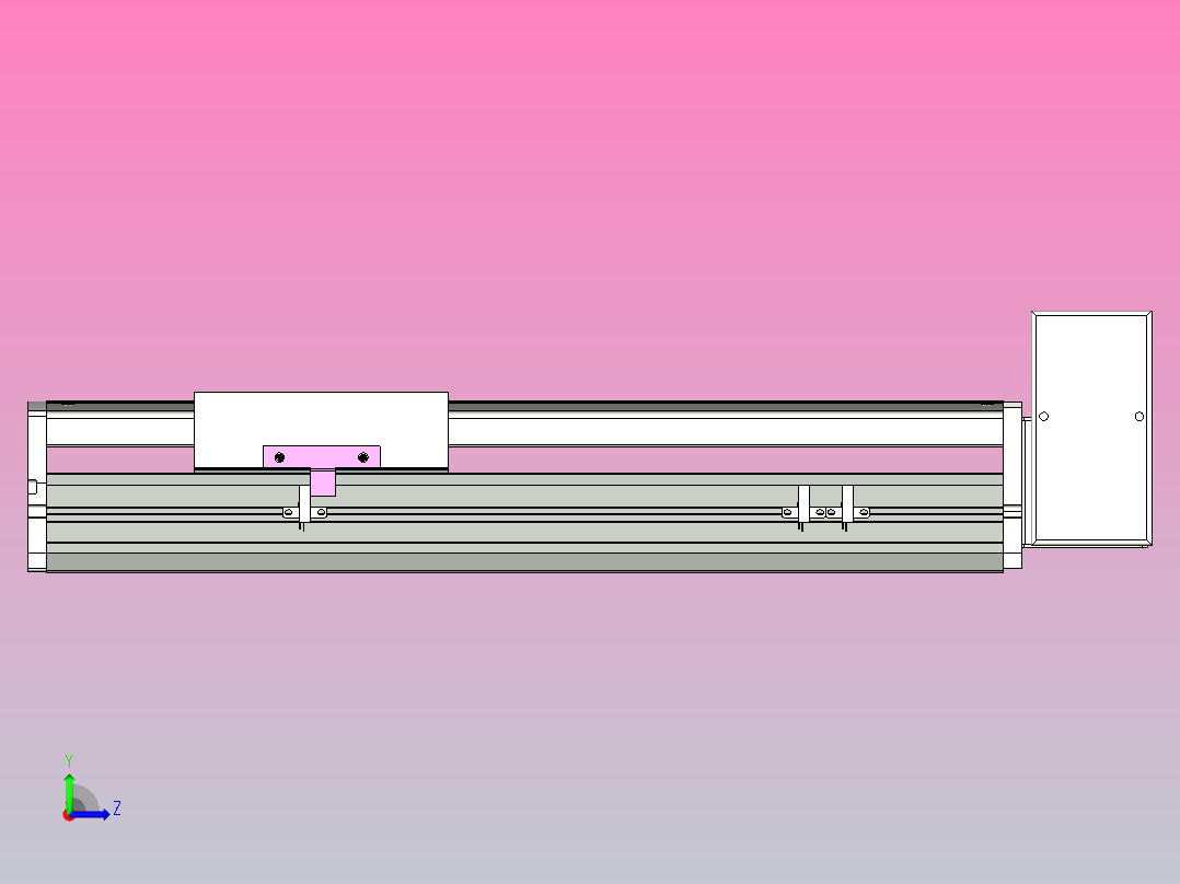 ATB17-LU-300-400W伺服电机ATB17 皮带驱动直线滑台模组左视图