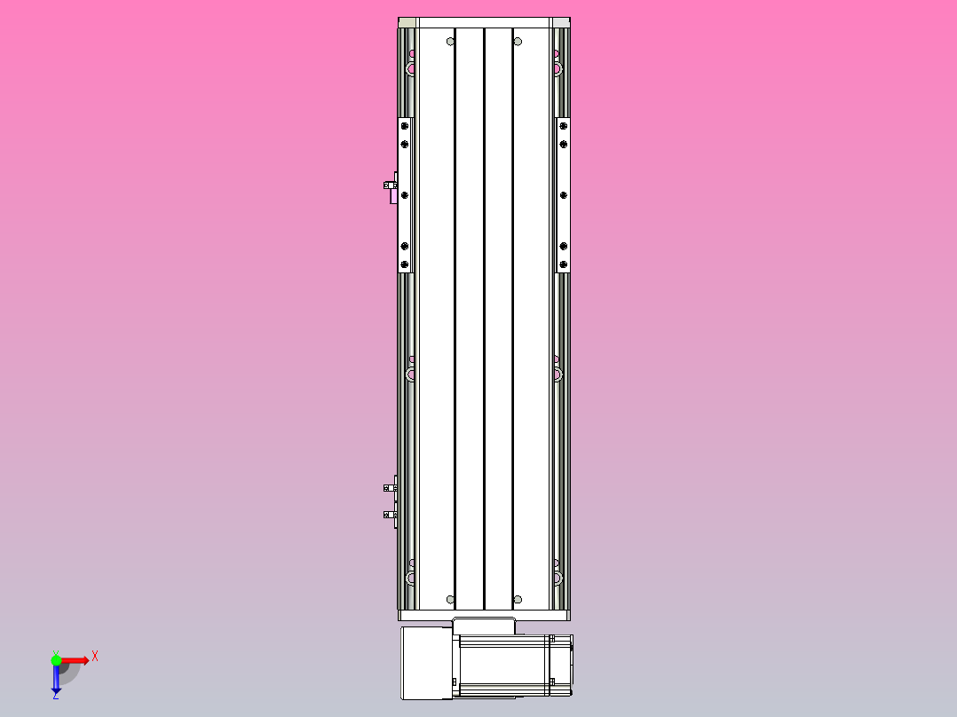 ATB17-LU-300-400W伺服电机ATB17 皮带驱动直线滑台模组俯视图