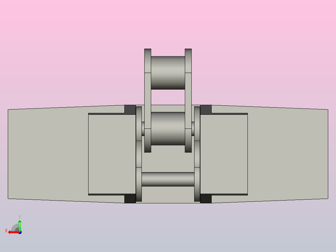 1873-K450-C2扣链式转弯链板(无轴承)后视图