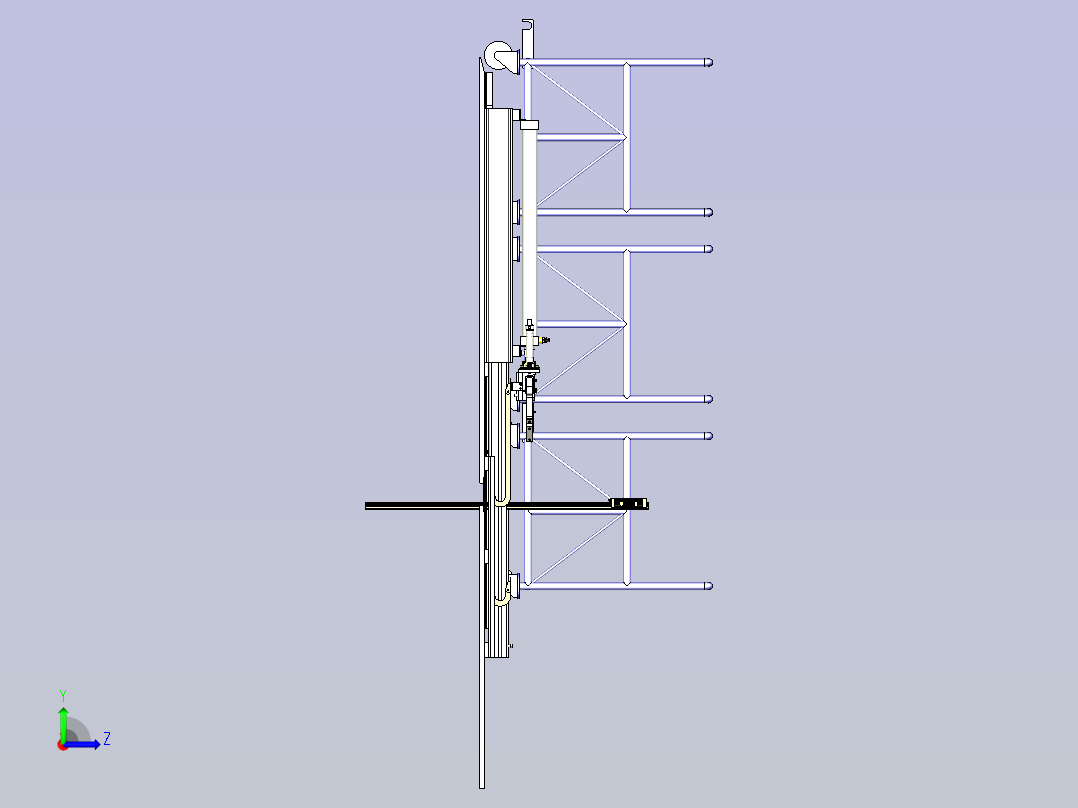 一款间距进给机构3D图左视图