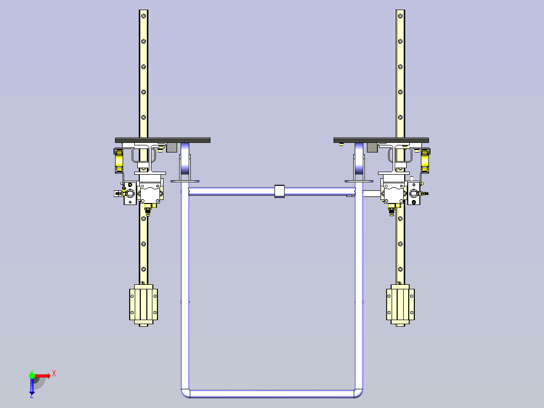 一款间距进给机构3D图俯视图