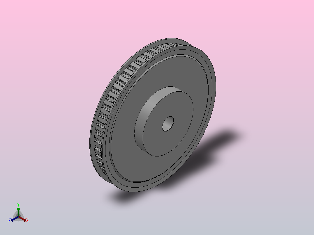 小凸缘型梯形齿同步带轮L型[SLDC-50-050-dc16-D]主视图