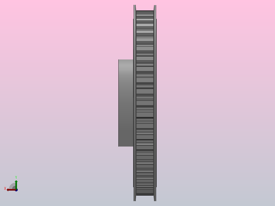 小凸缘型梯形齿同步带轮L型[SLDC-50-050-dc16-D]后视图