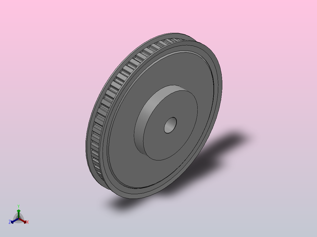 小凸缘型梯形齿同步带轮L型[SLDC-50-050-dc16-D]正等轴测图