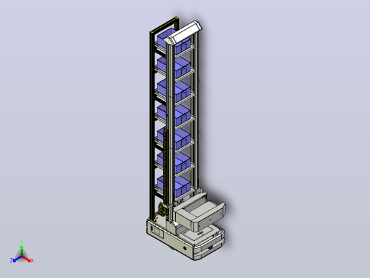 多层仓储自动导引车（AGV）3D图纸 STEP格式