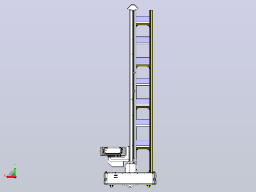 多层仓储自动导引车（AGV）3D图纸 STEP格式后视缩略图