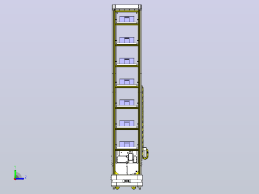 多层仓储自动导引车（AGV）3D图纸 STEP格式左视缩略图