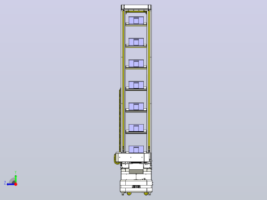 多层仓储自动导引车（AGV）3D图纸 STEP格式右视缩略图