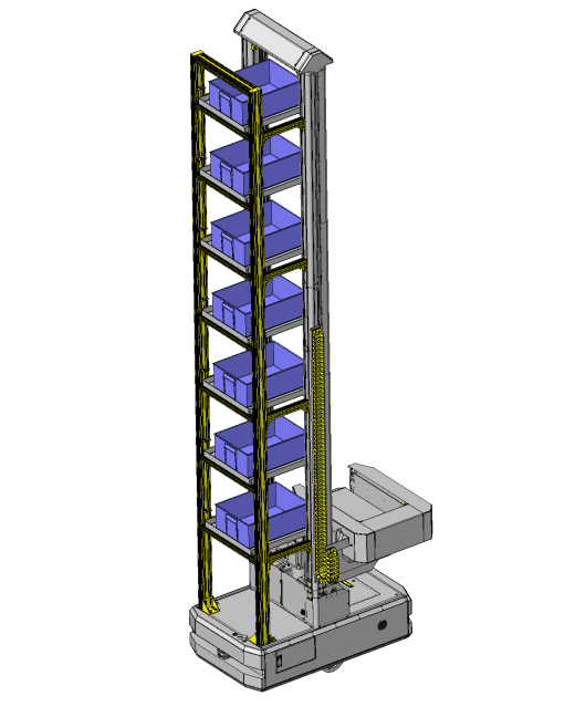 多层仓储自动导引车（AGV）3D图纸 STEP格式缩略图