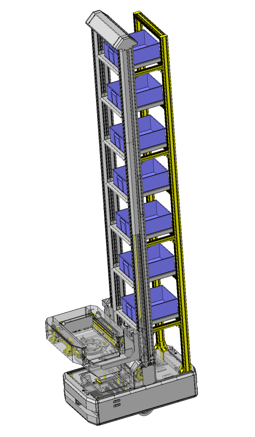多层仓储自动导引车（AGV）3D图纸 STEP格式缩略图