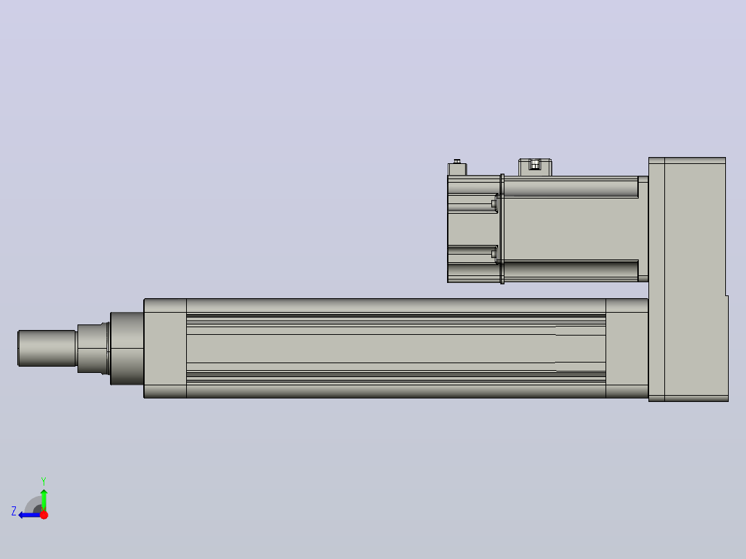 MTE63-200-P10-PJ-M750W-A-S3 MTE63电动缸 最大负载300kg 最大推力2560N 750W电机加强底座安装右视图