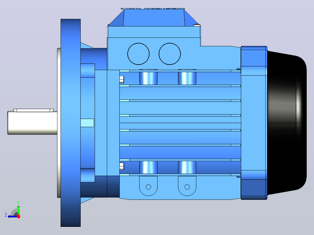 IM B5 H80-180(YE2、YE3)通用电机[YE2-100L-2-B5]右视图
