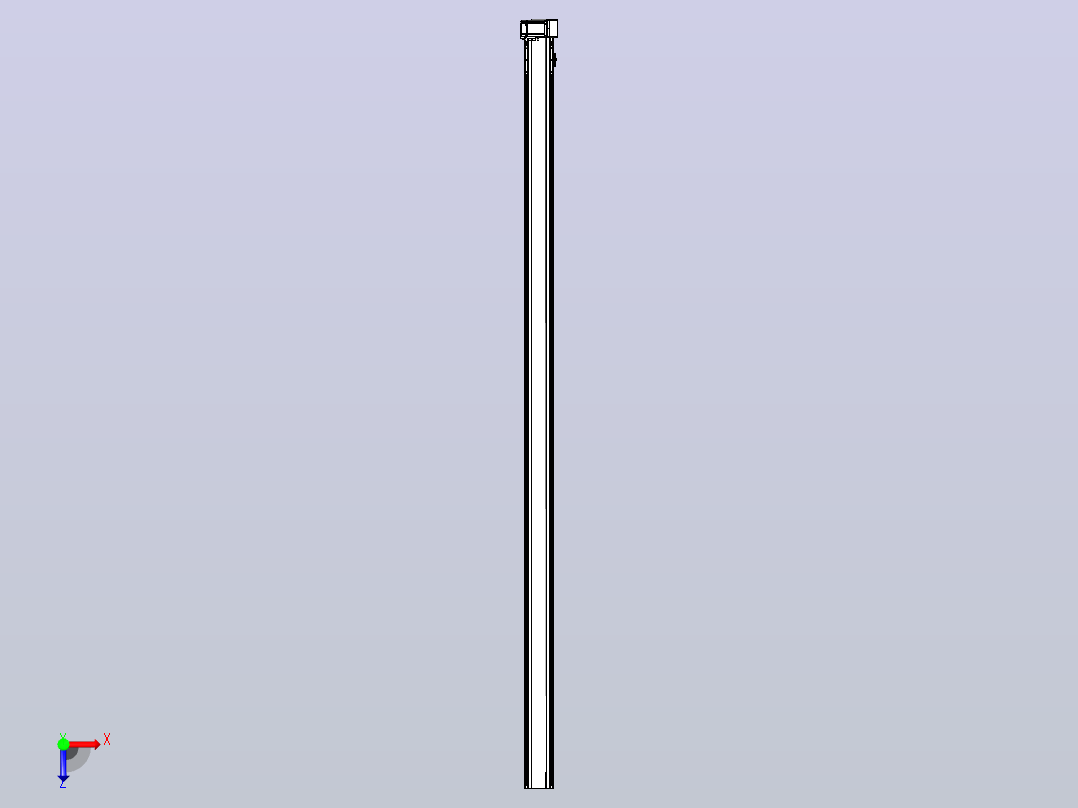 皮带直线轴半封闭可选导轨TPA-HNB-105D-90-L2600-LU-C-P20-N3俯视图