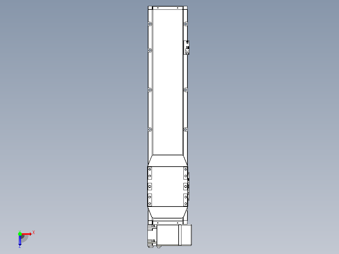机器人皮带驱动直线轴TPA-GCB-150-P80-L500-RP-M75-N3俯视图