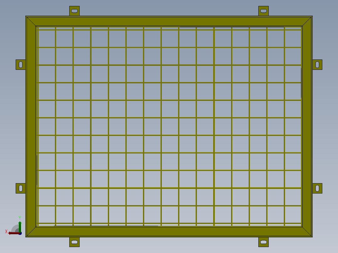 参数金属围栏50x50x4 框架和格栅参数50x50x4后视图